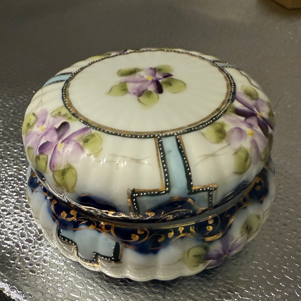 Vintage Handcrafted Floral Ceramic Box